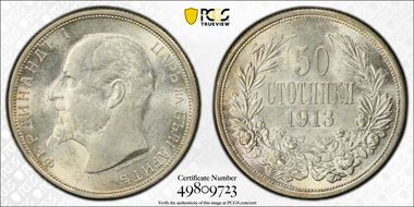 1913 50 St KM-30  Ag MS62