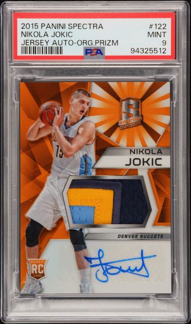 2015 Panini PANINI SPECTRA JERSEY AUTO-ORG.PRIZM #122 Nikola Jokic front