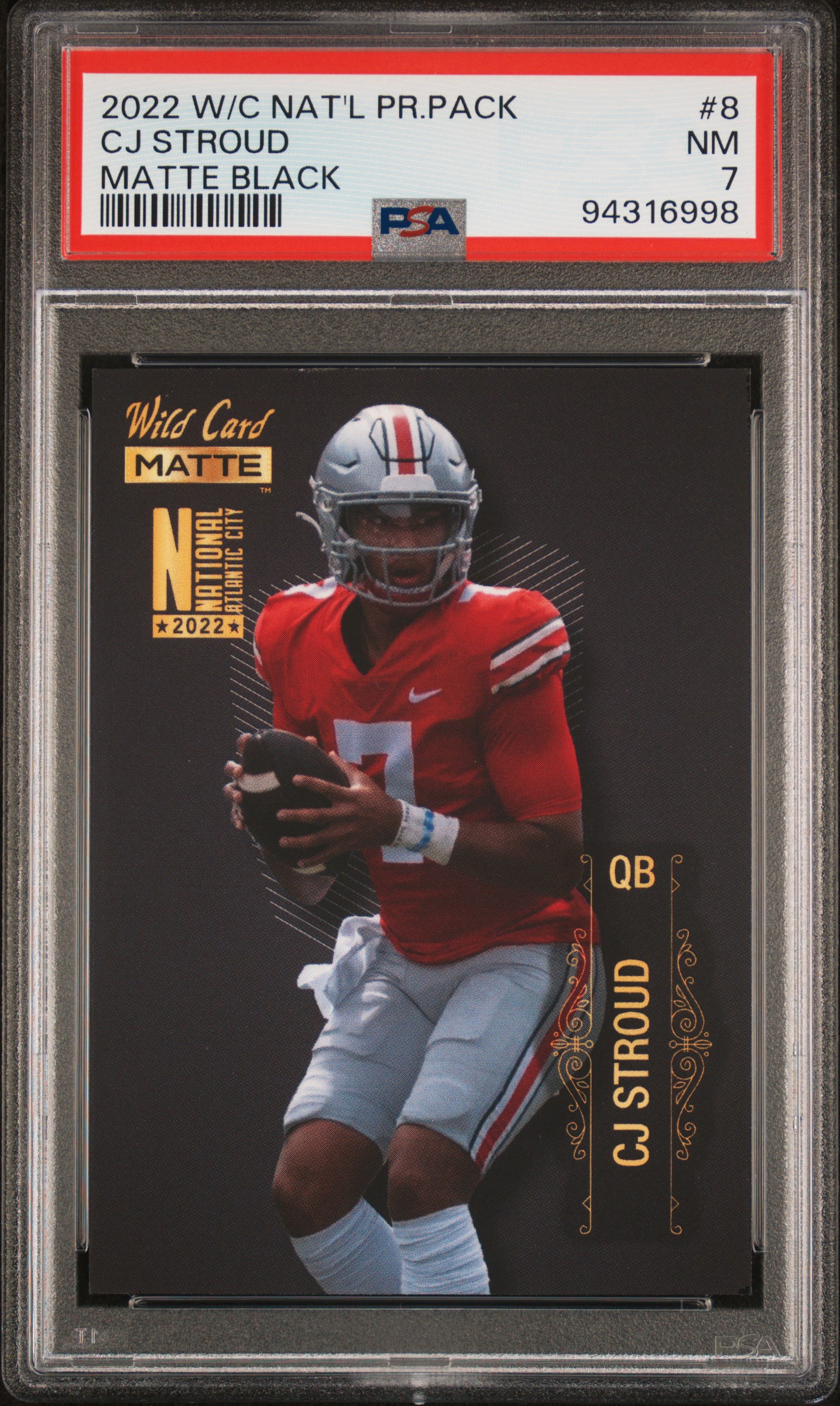 2022 Wild Card National Convention Promo Pack Matte Black Cj Stroud #8 Nm 7 front