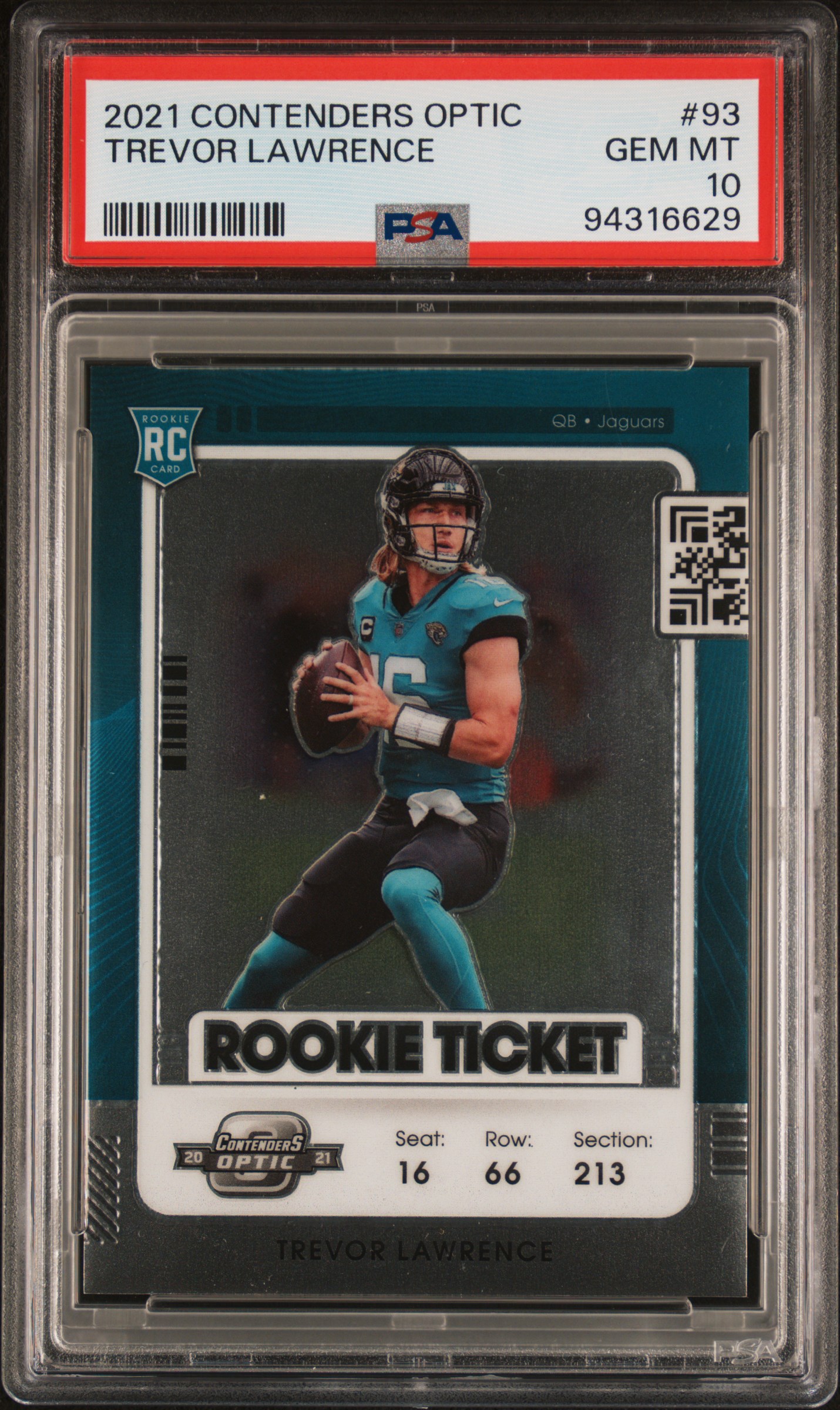 2021 Panini Contenders Optic Trevor Lawrence #93 Gem Mt 10 front