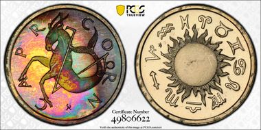 (1960s)-FM AR Medal Capricorn Signs of the Zodiac MS68