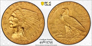 1914 $2.50 MS62