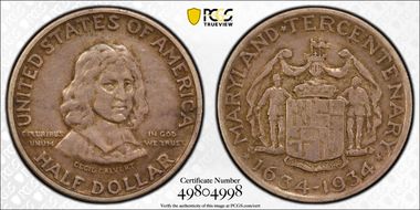 1934 50C Maryland AU50