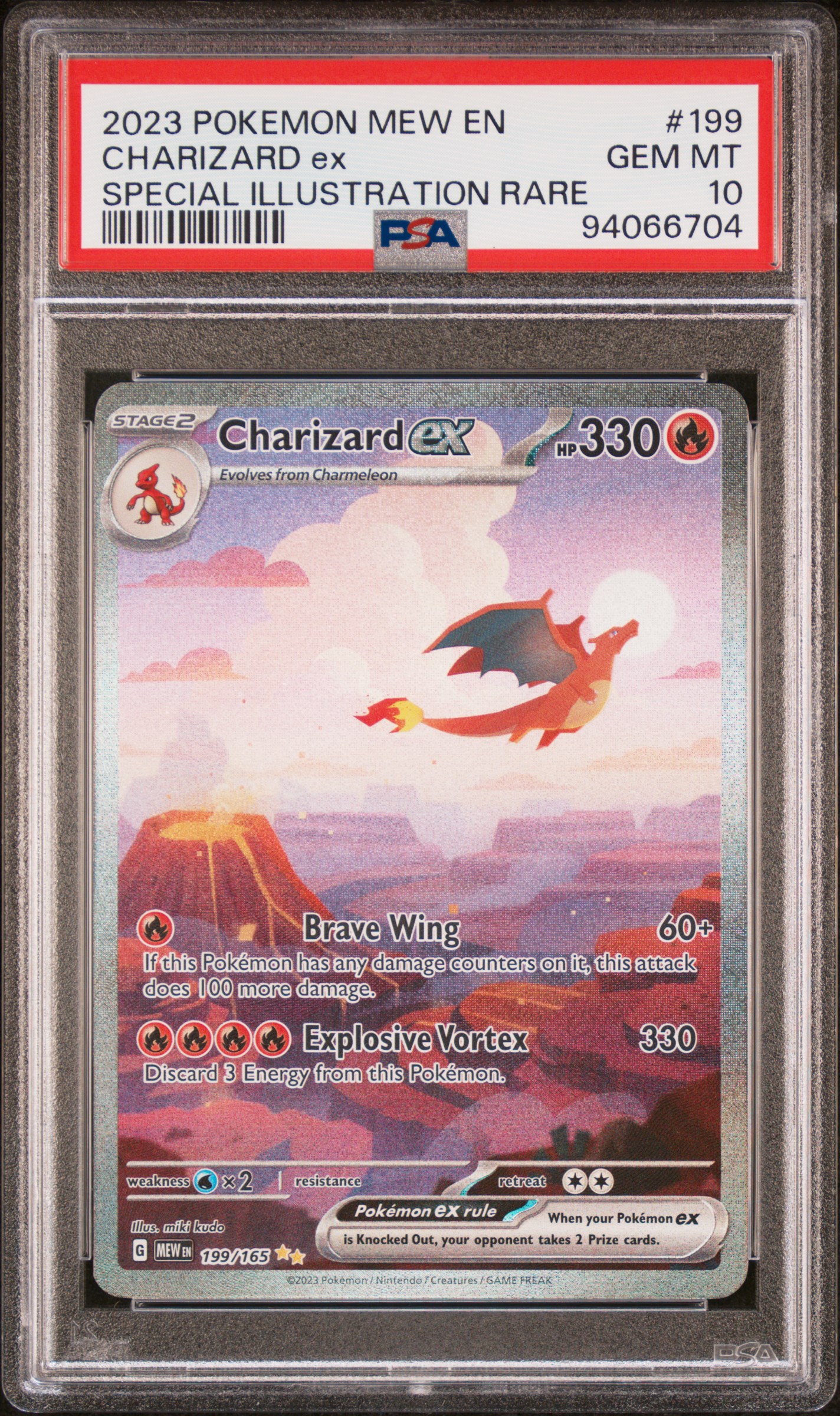 2023 Pokemon Mew En-151 Charizard Ex #199 (Special Illustration Rare) Gem Mt 10 front