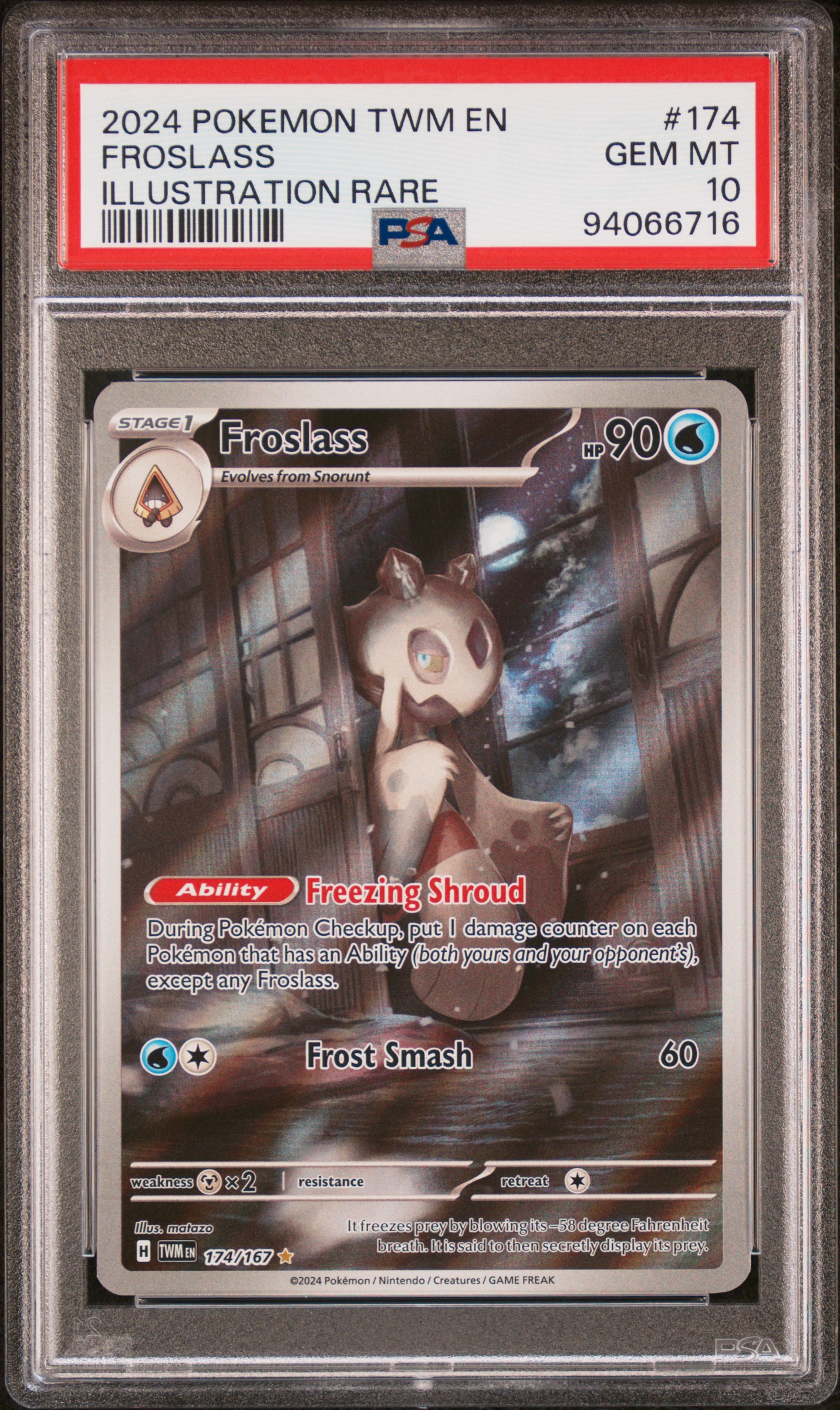 2024 Pokemon Twm En-Twilight Masquerade Froslass #174 (Illustration Rare) Gem Mt 10 front