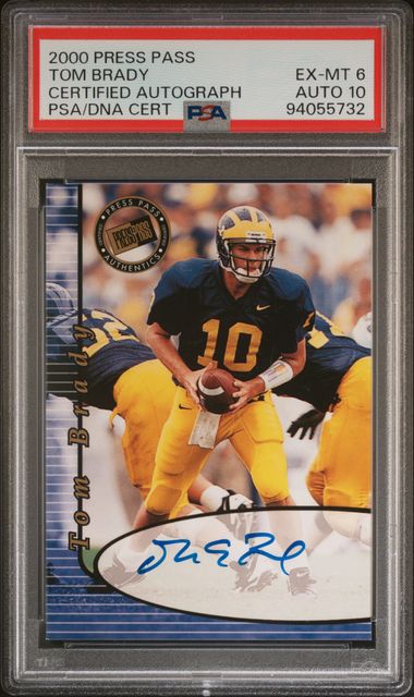 2000 Press Pass PRESS PASS AUTOGRAPH CERTIFIED AUTOGRAPH Tom Brady front