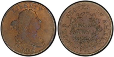 1804 1/2C C-9, Crosslet 4, Stems VF30BN