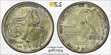 1925 50C Stone Mountain S.C. Counterstamp MS64