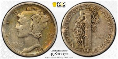 1918-S 10C XF40
