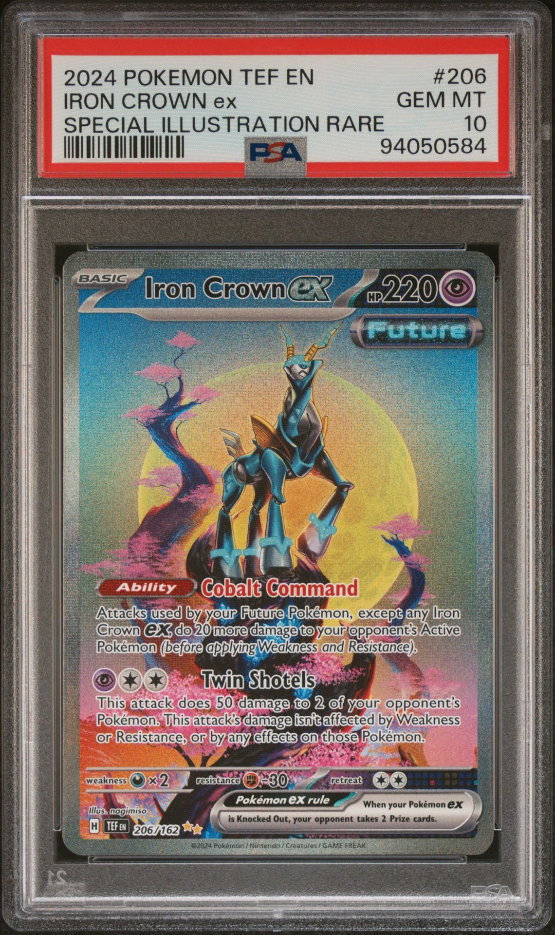 2024 Pokemon POKEMON TEF EN-TEMPORAL FORCES SPECIAL ILLUSTRATION RARE #206 Iron Crown Ex front