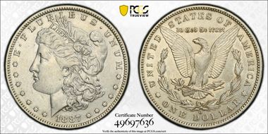 1887-O $1 VAM 2, Double 1, Triple 7 XF45