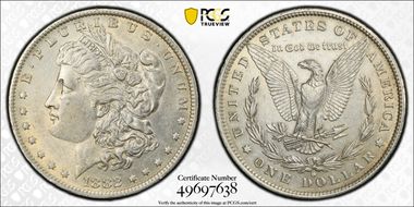 1882-O/S $1 Strong AU53
