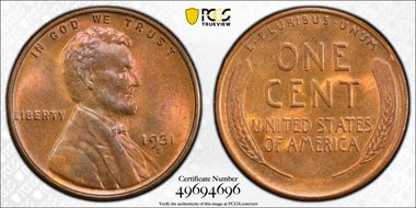 1931-S 1C MS64RB