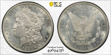 1883-S $1 AU55