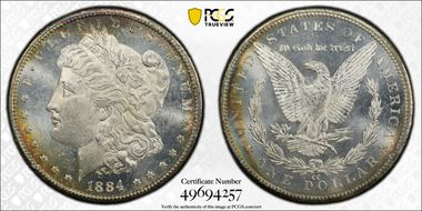 1884-CC $1 MS62PL