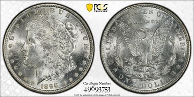 1890 $1 MS62