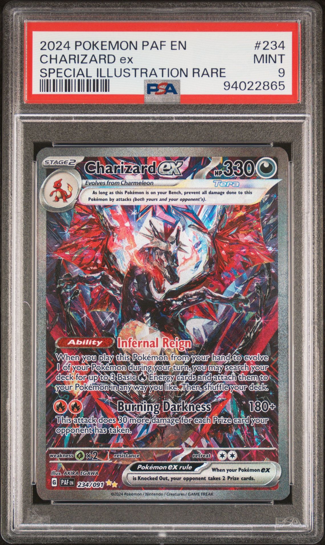 2024 Pokemon POKEMON PAF EN-PALDEAN FATES SPECIAL ILLUSTRATION RARE #234 Charizard Ex front