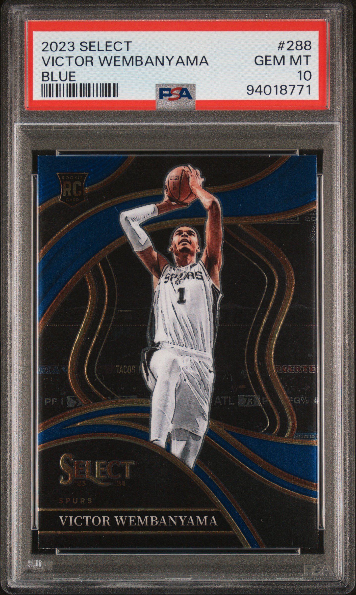 2023 Panini Select Victor Wembanyama #288 (Blue) Gem Mt 10 front