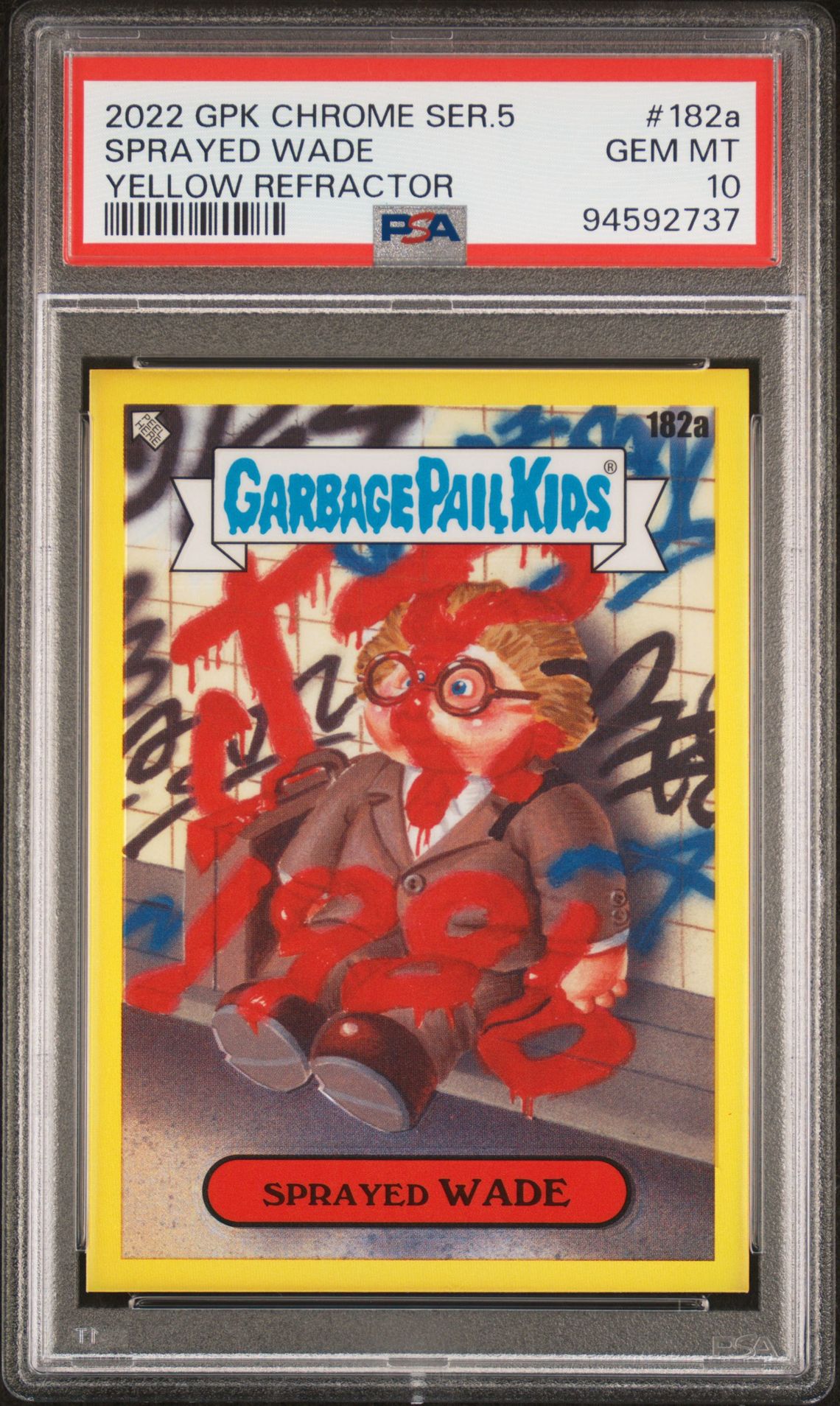 2022 Garbage Pail Kids GARBAGE PAIL KIDS CHROME Refractor #182A Sprayed Wade front