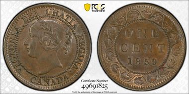 1859 1C Narrow 9 MS62BN