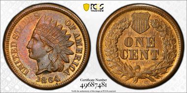 1864 1C Bronze MS63RB