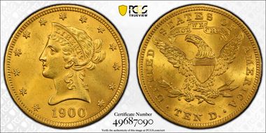 1900 $10 MS64