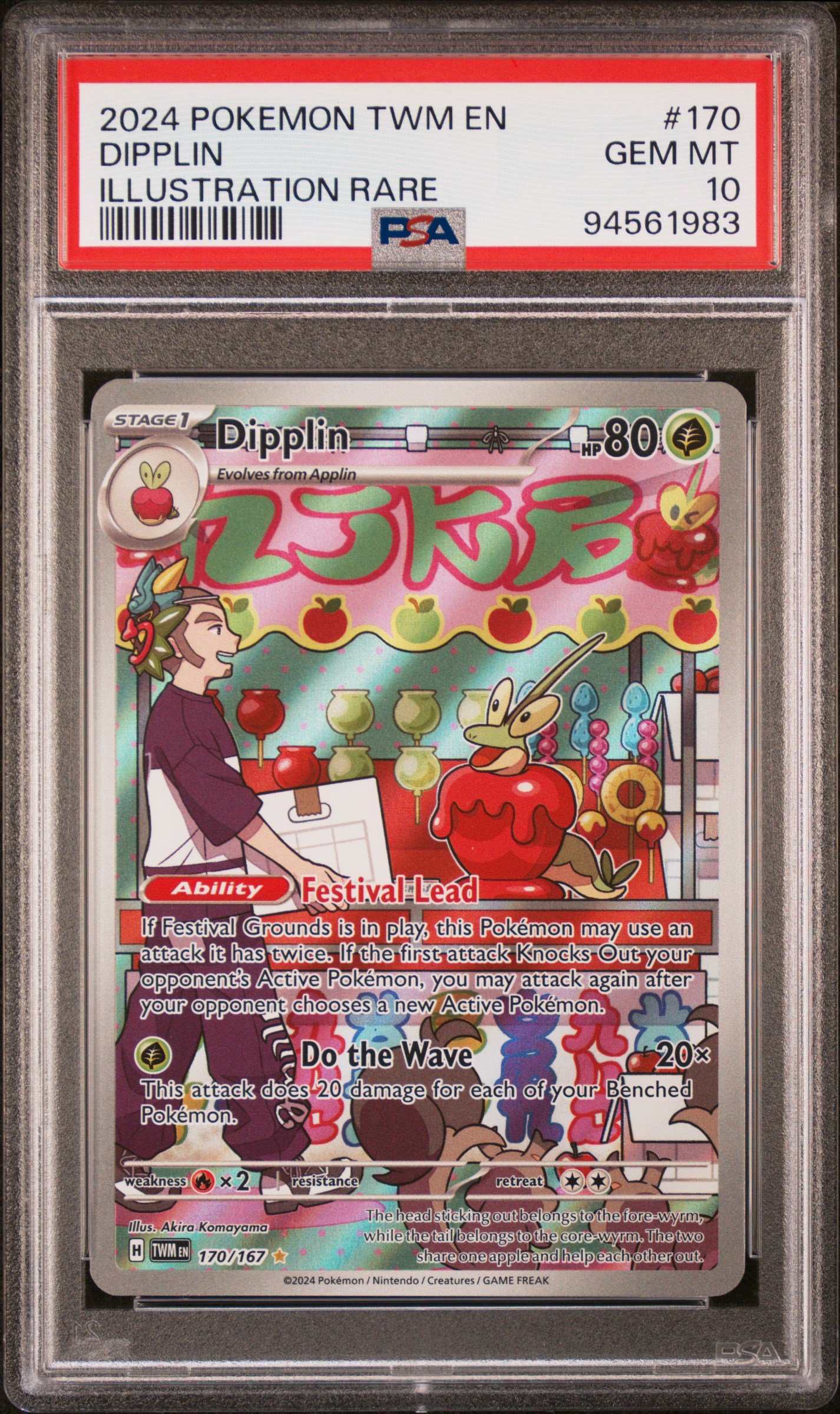 2024 Pokemon Twm En-Twilight Masquerade Dipplin #170 (Illustration Rare) Gem Mt 10 front