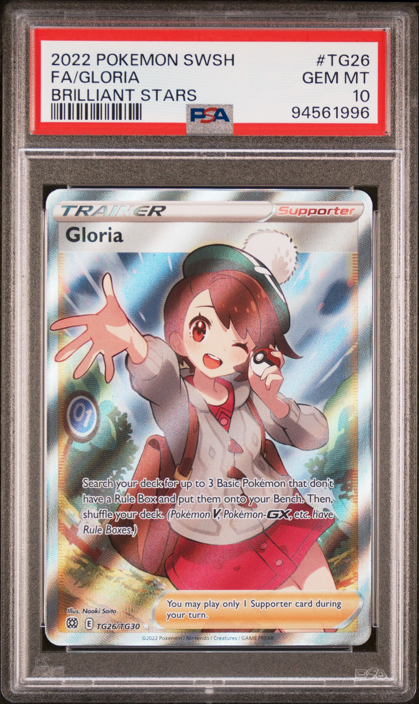 2022 Pokemon Sword & Shield Brilliant Stars Fa/Gloria #Tg26 (Brilliant Stars) Gem Mt 10 front