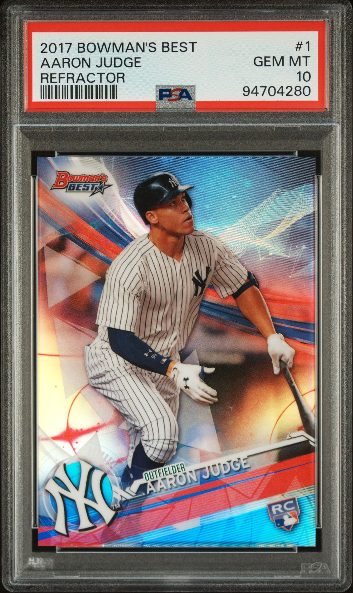 2017 Bowman BOWMAN'S BEST REFRACTOR #1 Aaron Judge front