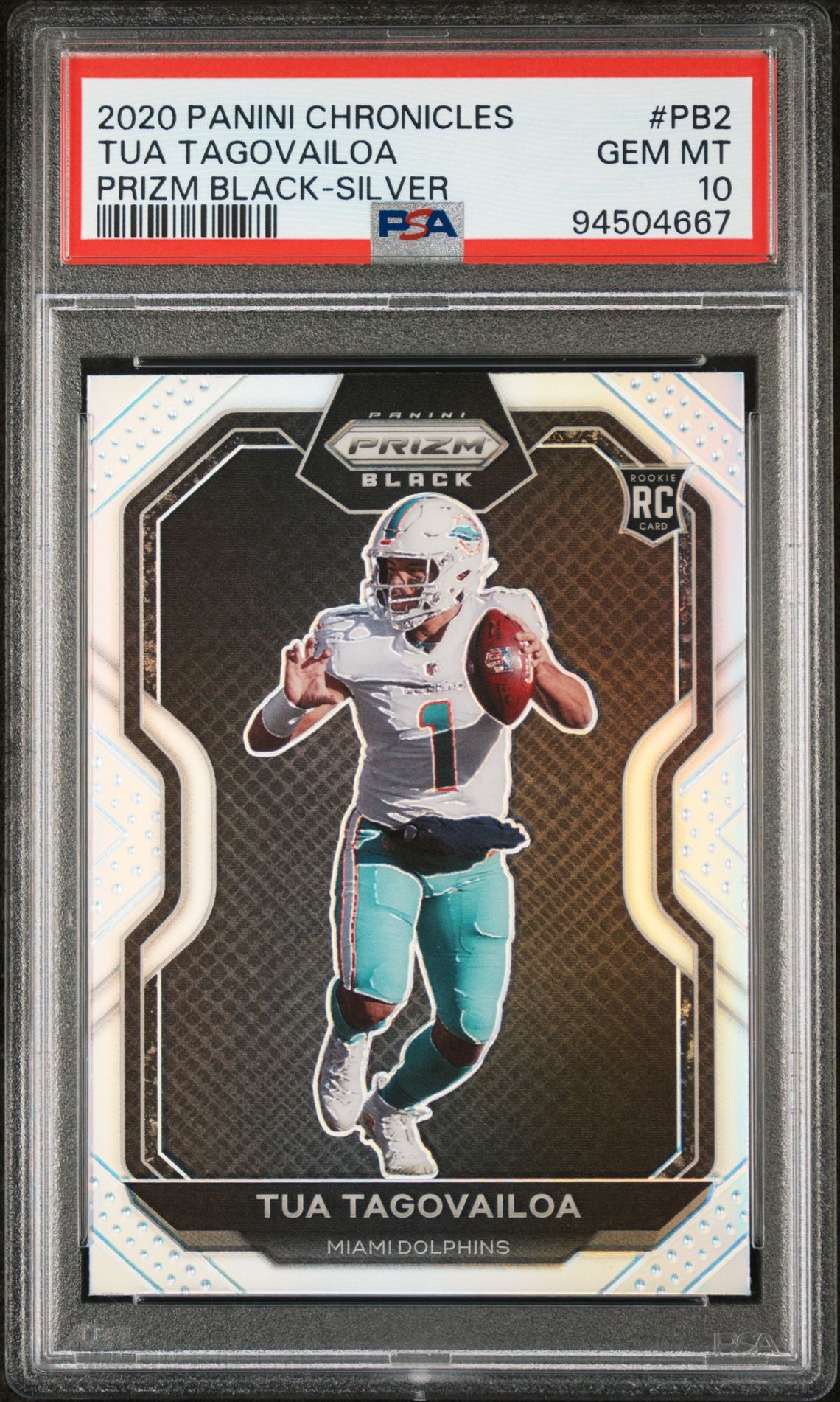 2020 Panini PANINI CHRONICLES PRIZM BLACK SILVER #PB2 Tua Tagovailoa front