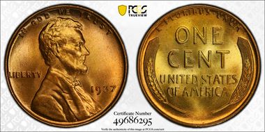1937 1C MS68RD