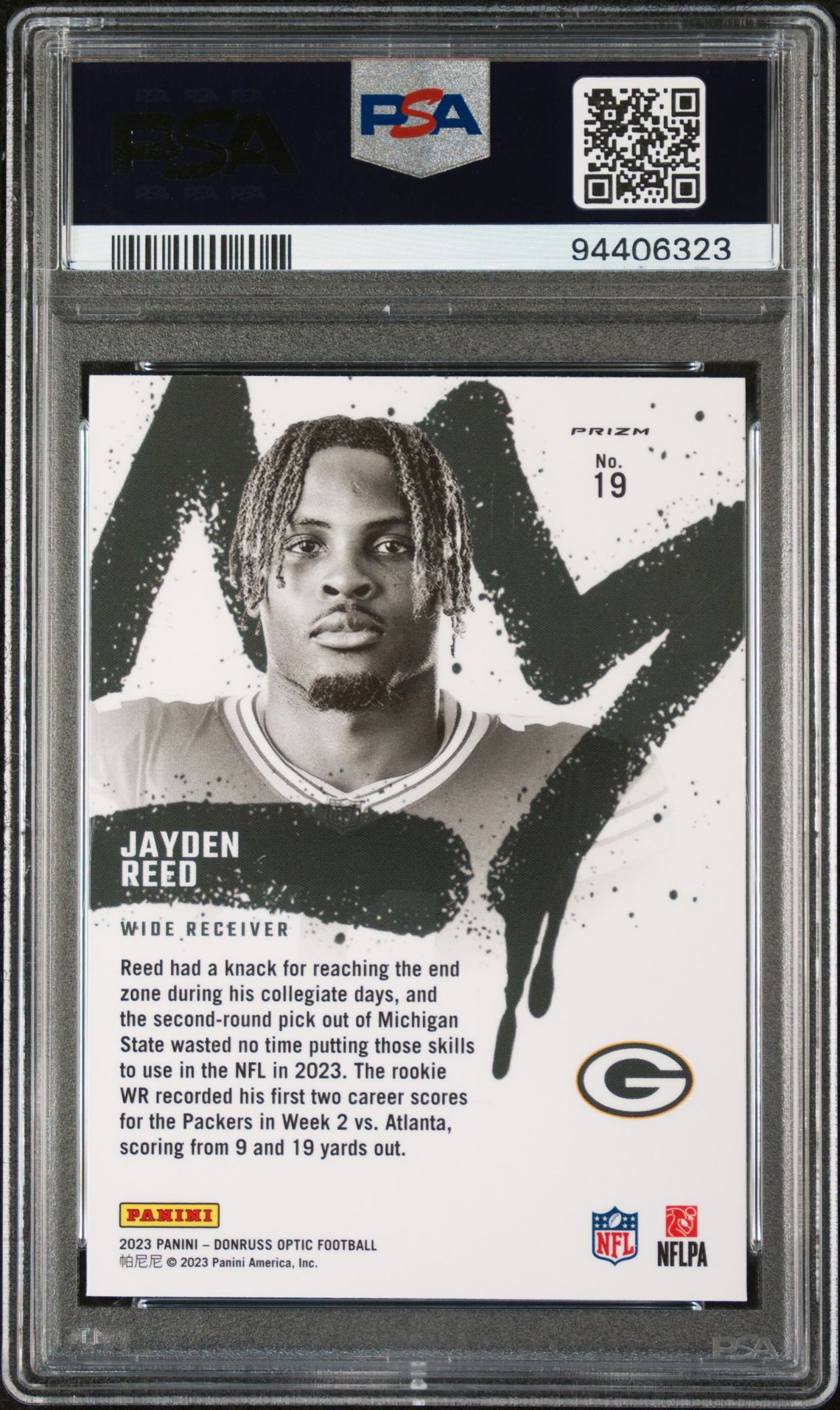 2023 Panini Donruss Optic Rookie Kings Jayden Reed #19 Gem Mt 10 back