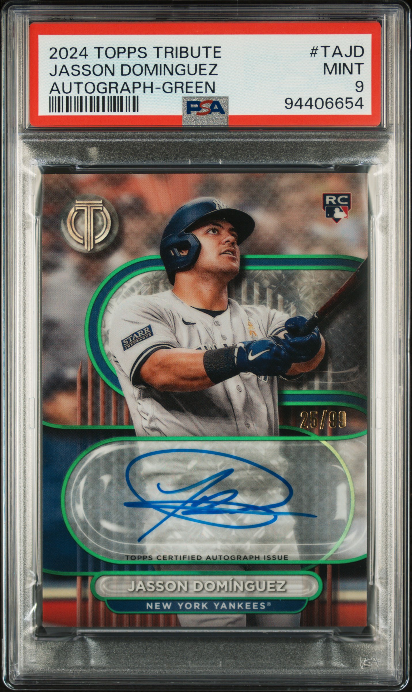 2024 #TAJD Jasson Dominguez PSA 9 Topps Tribute Tribute Autographs