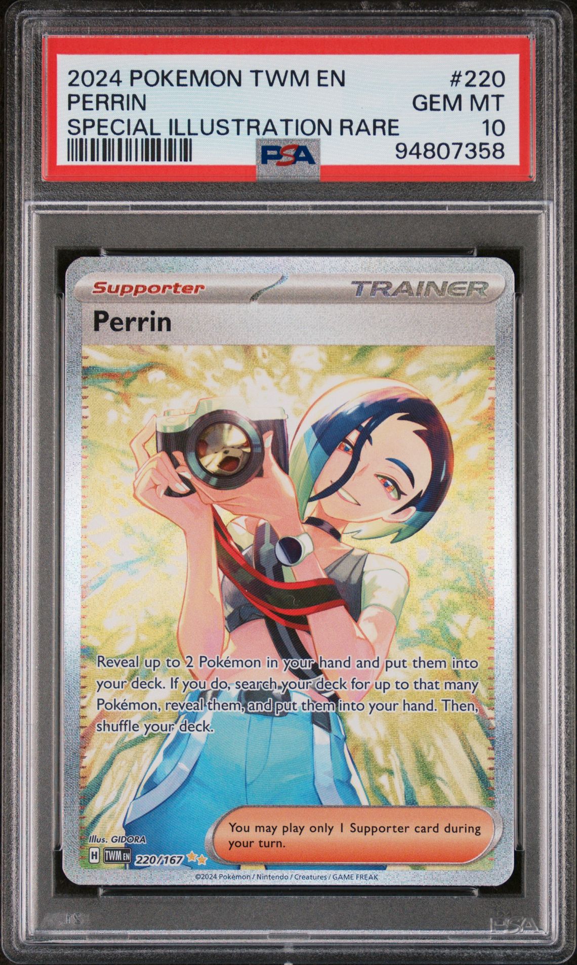 2024 Pokemon Twm En-Twilight Masquerade Perrin #220 (Special Illustration Rare) Gem Mt 10 front