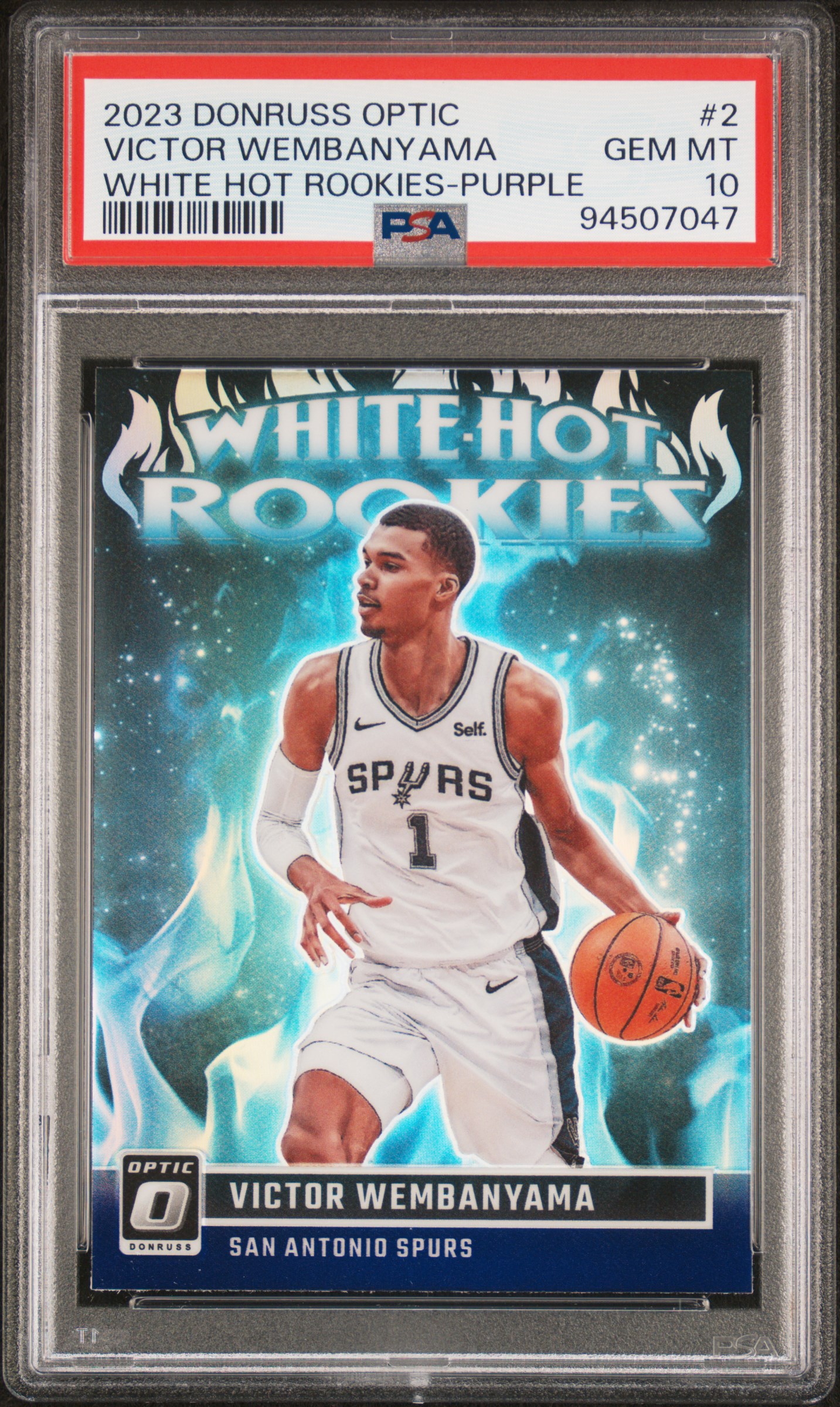 2023 #2 Victor Wembanyama PSA 10 Panini Donruss Optic White Hot Rookies