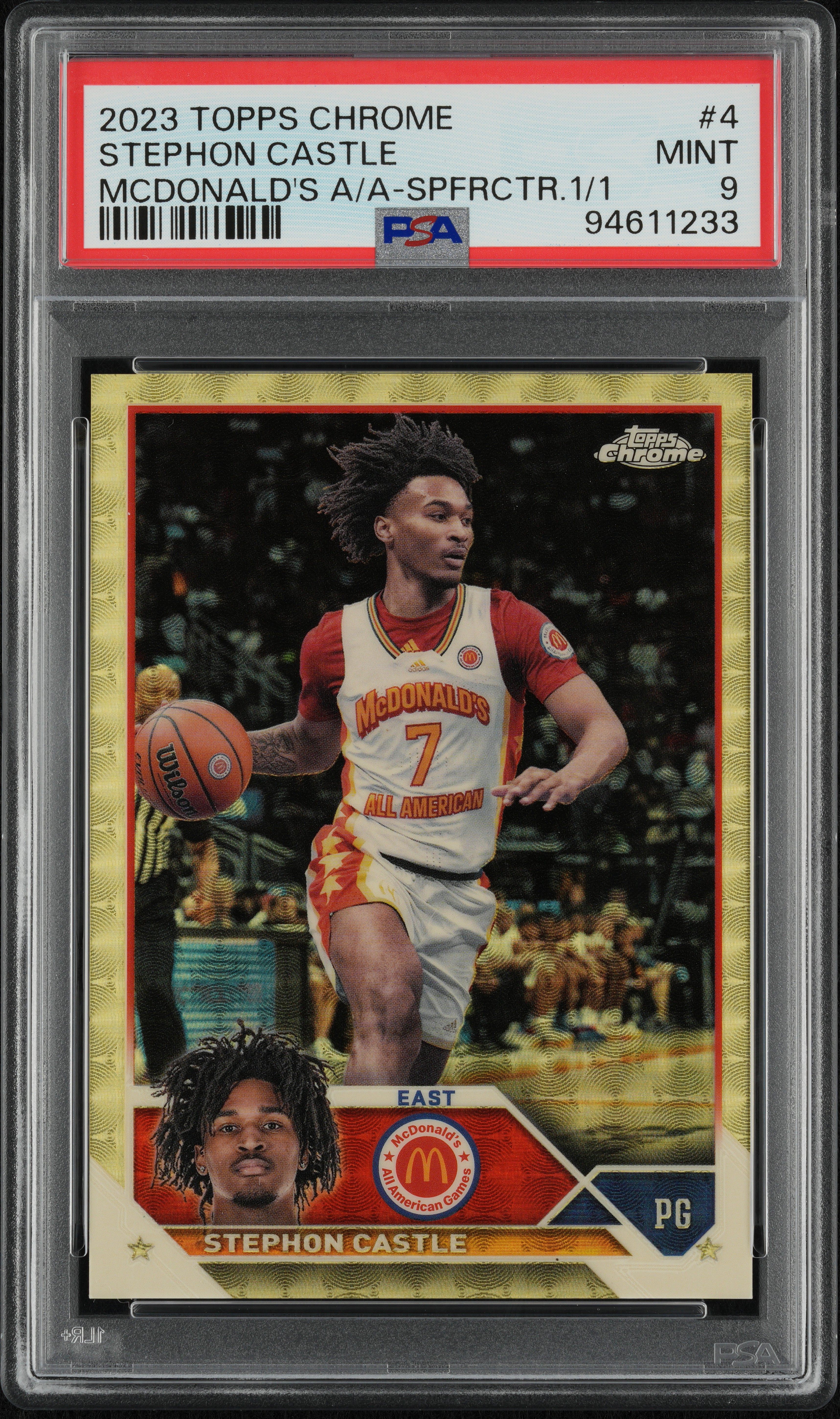 2023 #4 Stephon Castle PSA 9 Topps Chrome Mcdonald's All-American