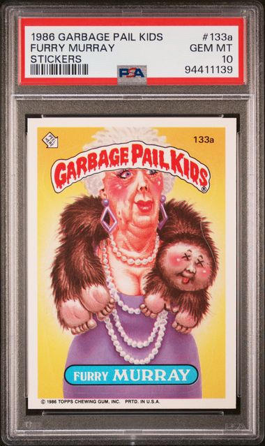 1986 Topps Garbage Pail Kids Series 4 STICKERS #133A Furry Murray front