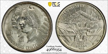 1935-D 50C Arkansas MS65
