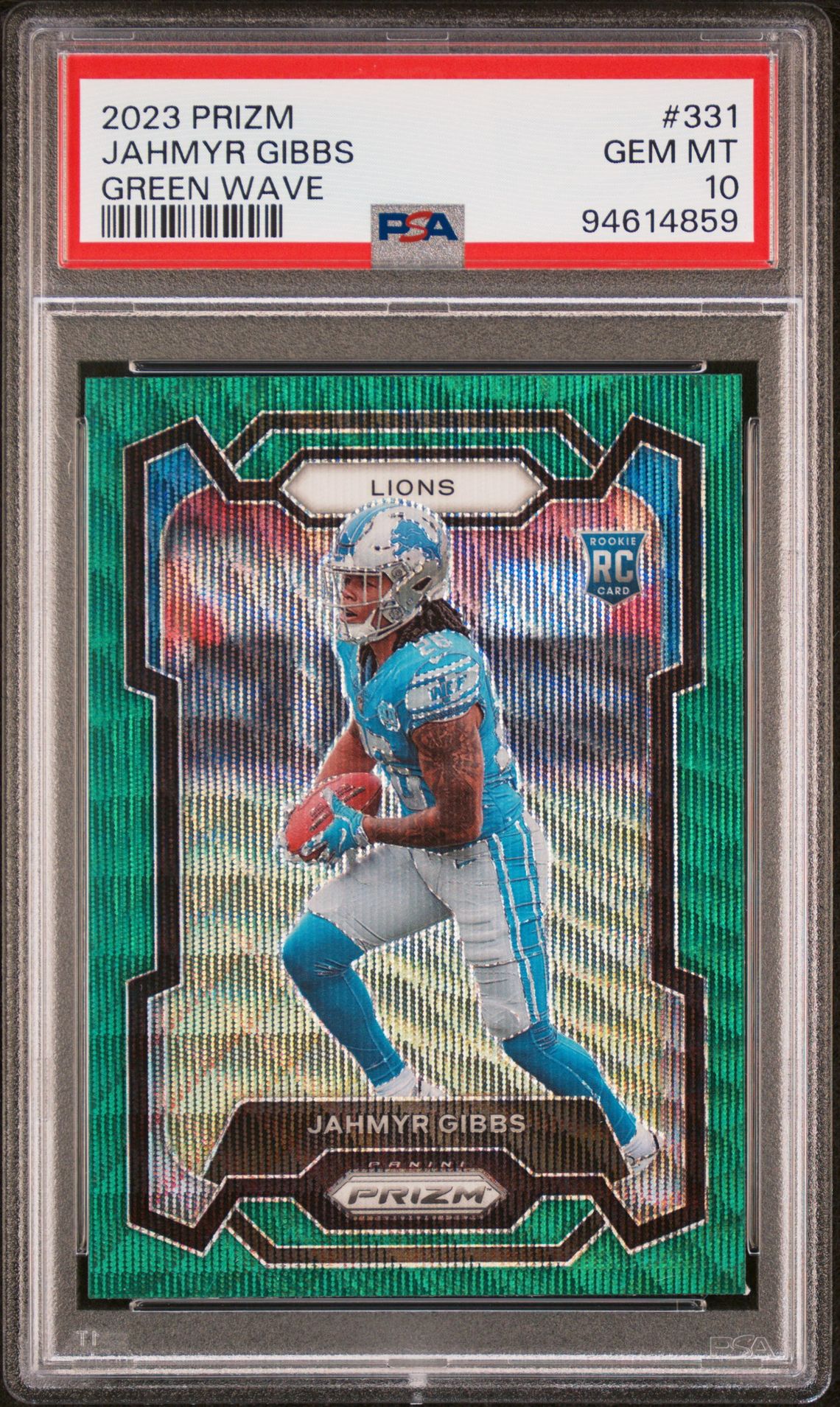 2023 Panini PANINI PRIZM GREEN WAVE #331 Jahmyr Gibbs front