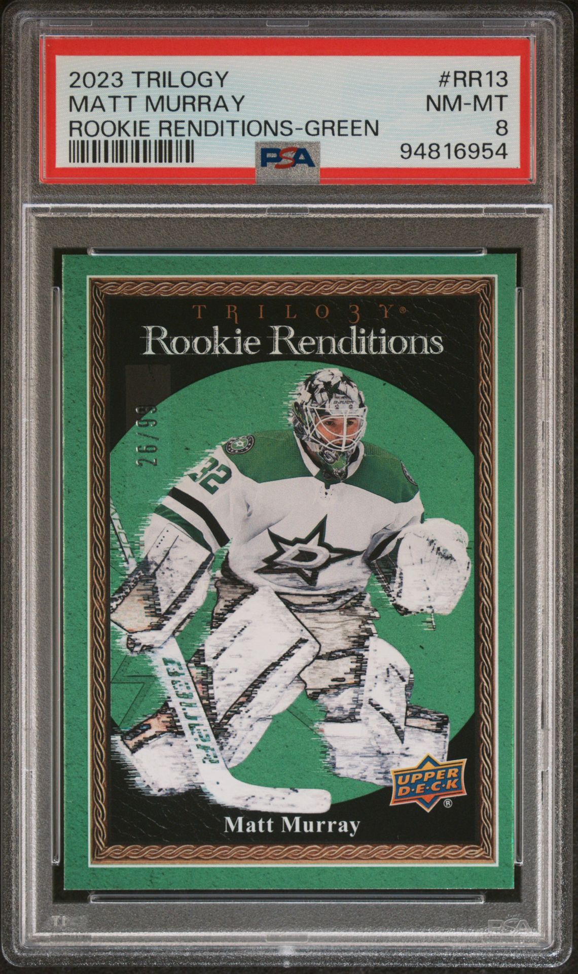 2023 Upper Deck UPPER DECK TRILOGY ROOKIE RENDITIONS GREEN #RR13 Matt Murray front