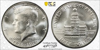 1976-S 50C Silver MS68