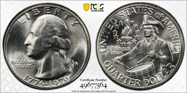 1976-S 25C Silver MS67