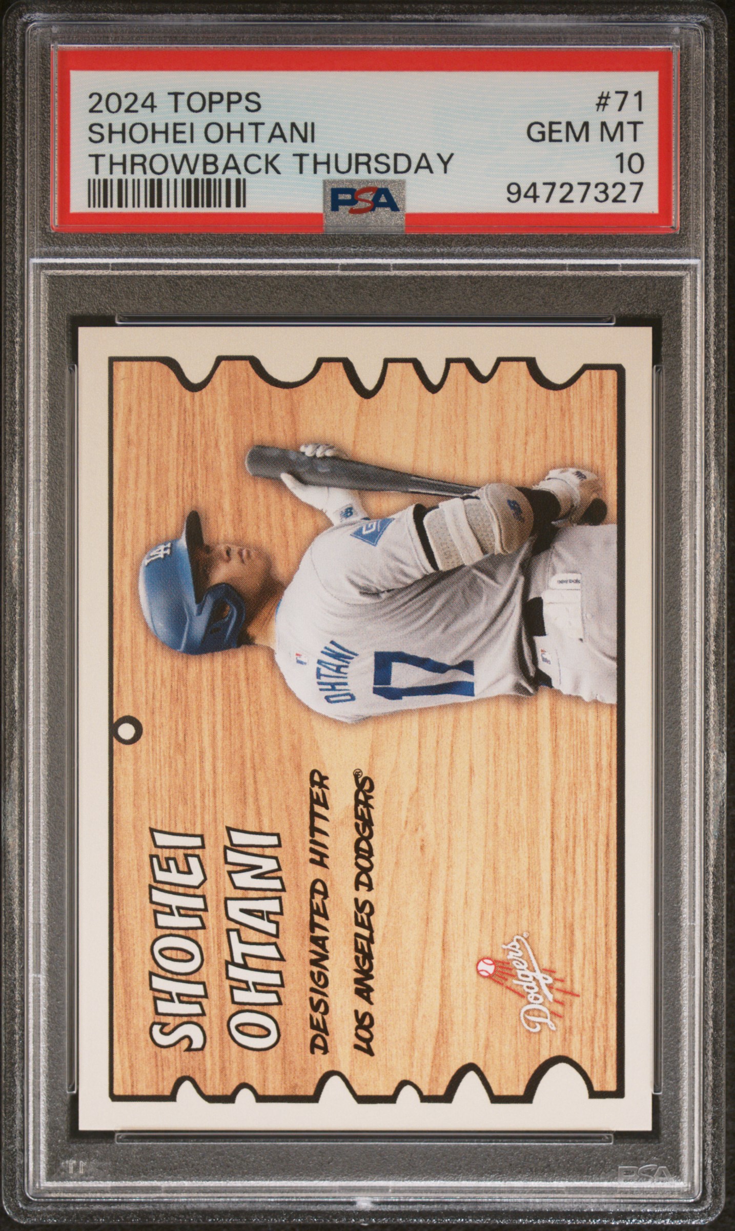 2024 Topps Throwback Thursday Shohei Ohtani #71 Gem Mt 10 front