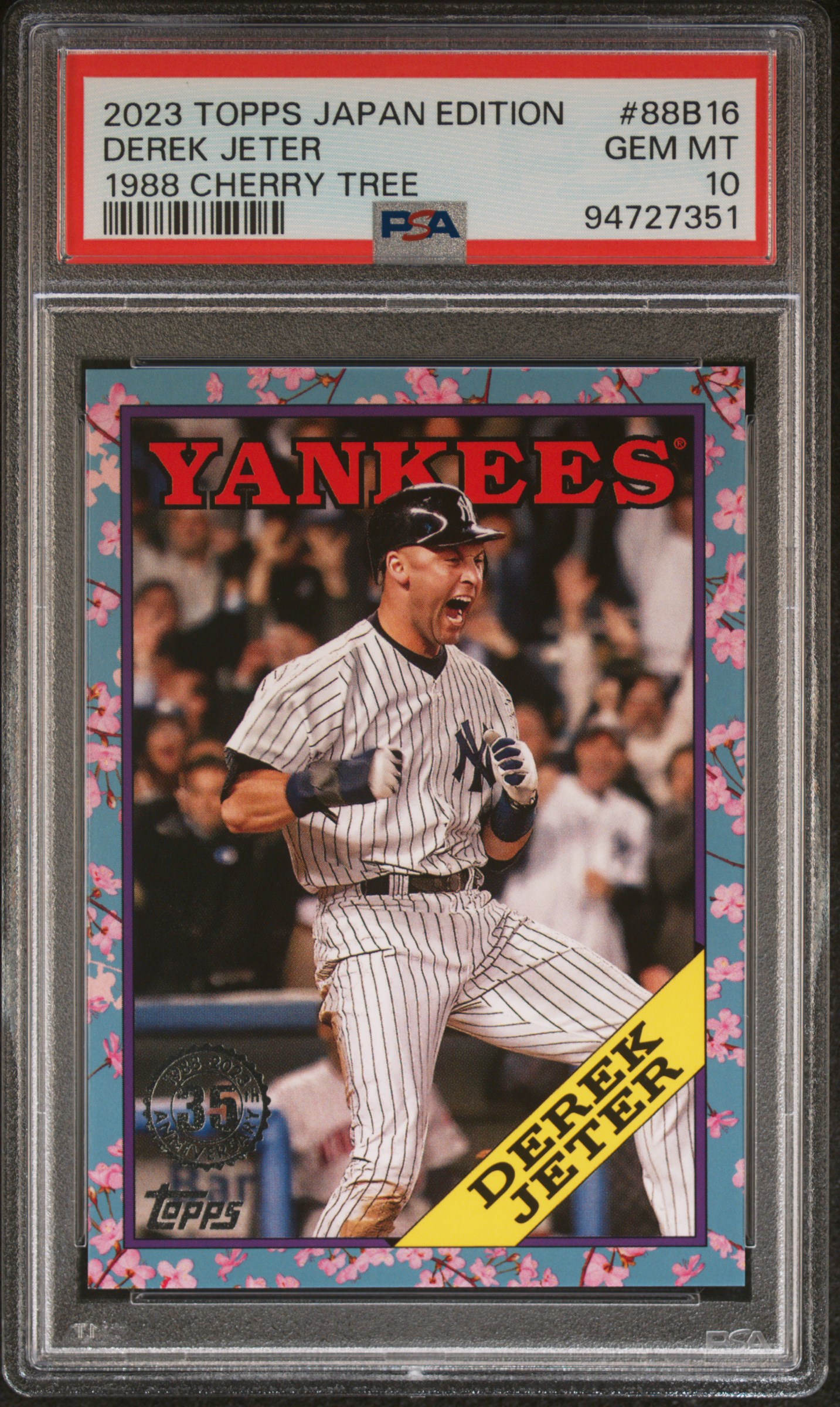 2023 Topps Baseball Japan Edition 1988 Topps Cherry Tree Variation Derek Jeter #88B16 (1988 Cherry Tree) Gem Mt 10 front