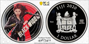 2020 $1 Marvel - Black Widow Colorized PR69DCAM
