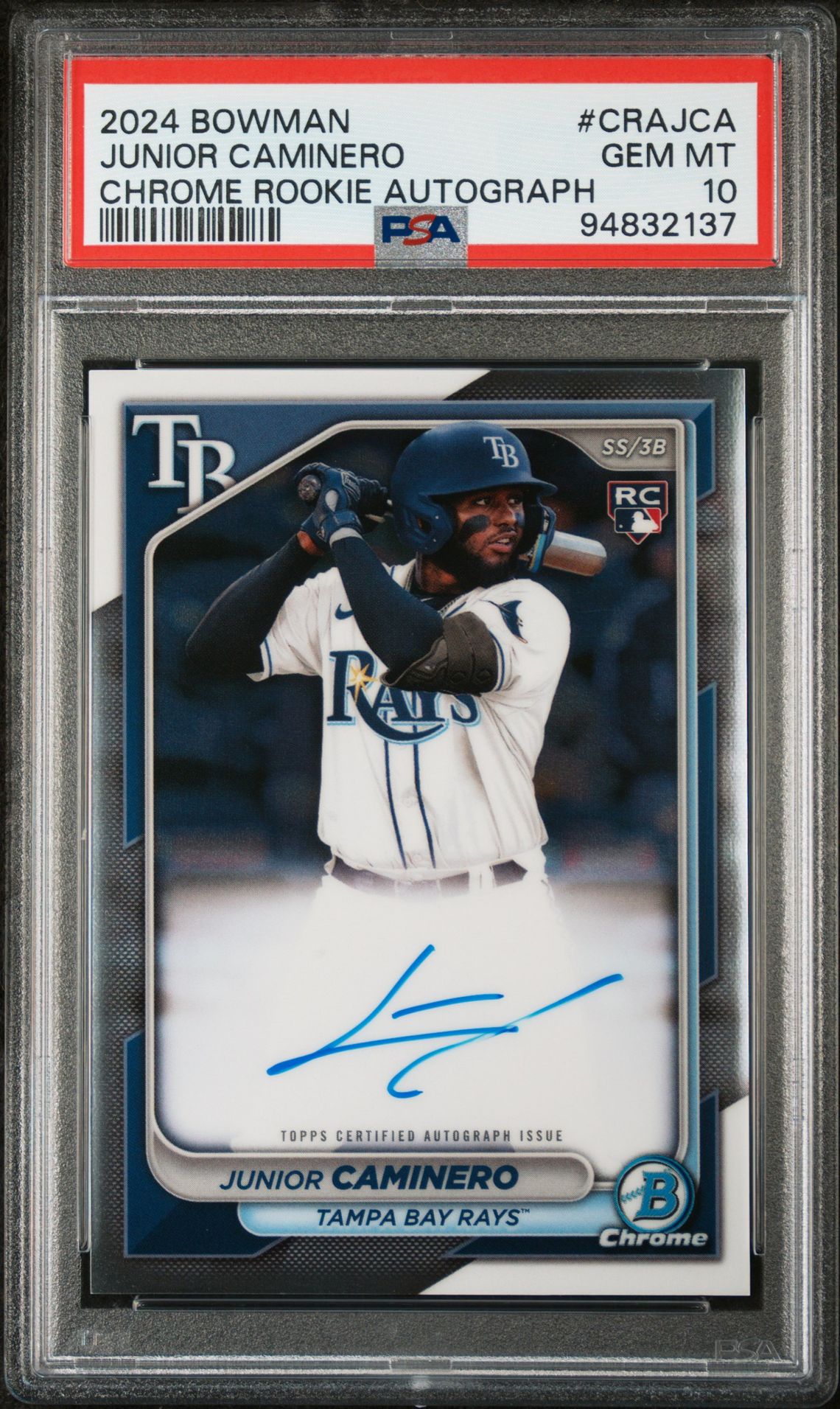 2024 Bowman BOWMAN CHROME ROOKIE AUTOGRAPHS #CRAJCA Junior Caminero front
