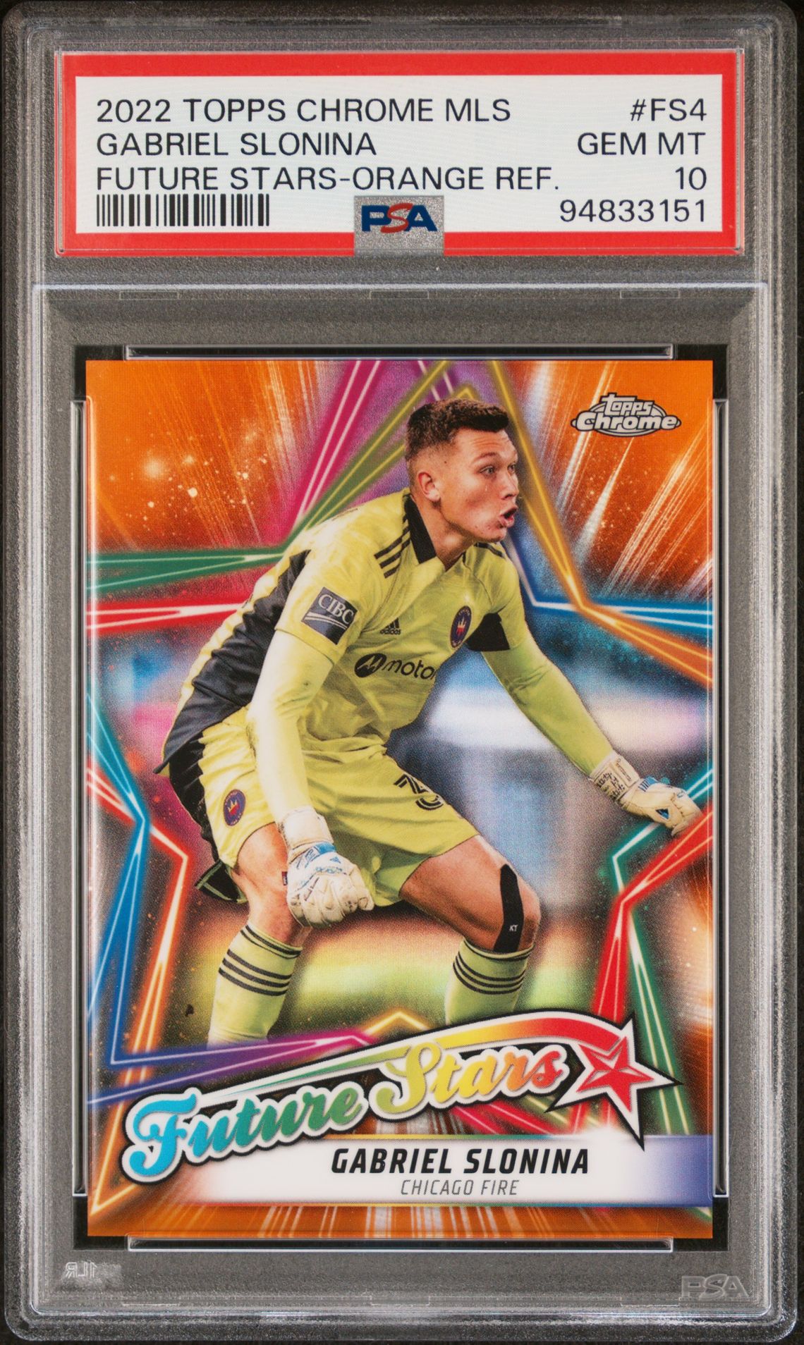 2022 Topps Chrome TOPPS CHROME MLS FUTURE STARS ORANGE REF. #FS4 Gabriel Slonina front