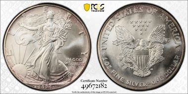 1994 $1 Silver Eagle MS69