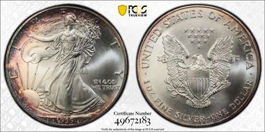 1995 $1 Silver Eagle MS65