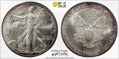 1997 $1 Silver Eagle MS66